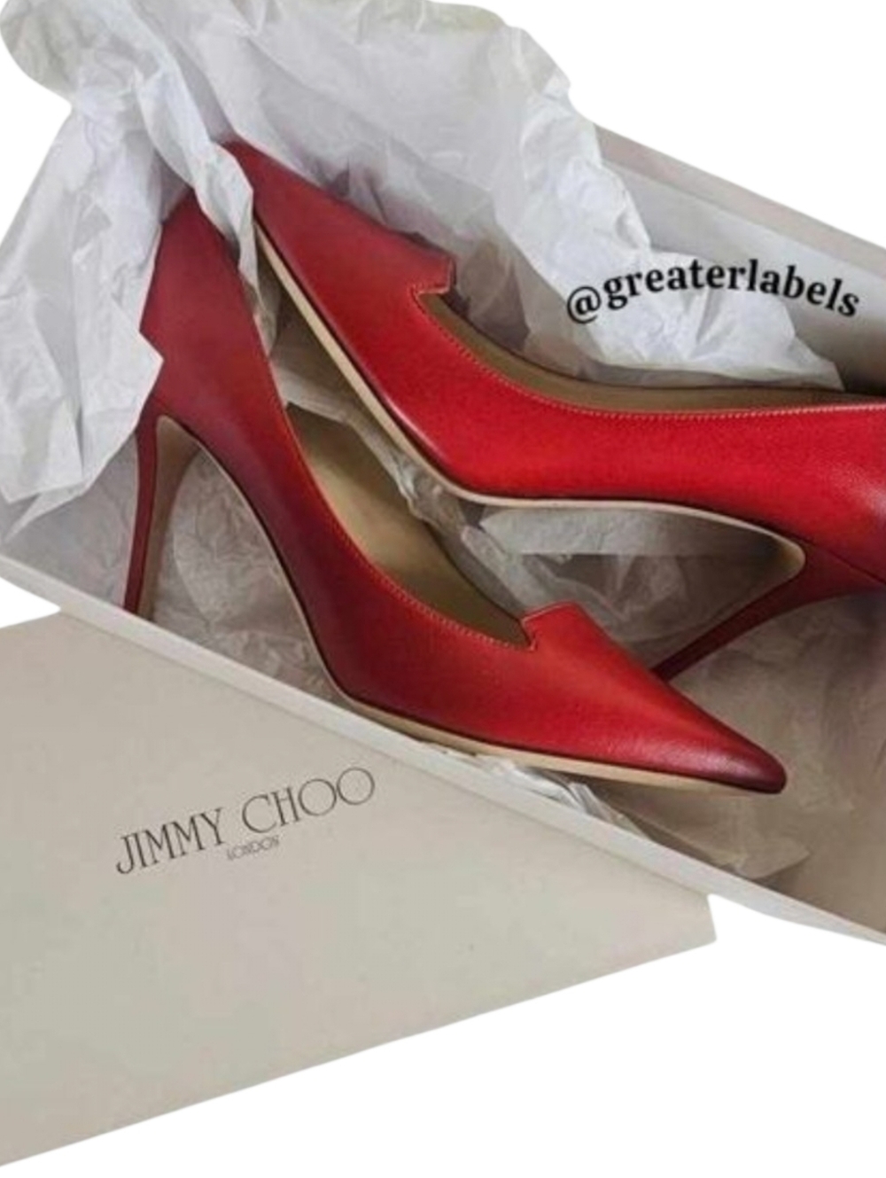 Jimmy Choo Alia Red Leather Pumps Pointy Toes Size 37.5